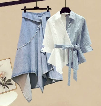 Dameklær Sommerdress for kvinner 2023 Ny mote Fasjonabel kjøttdekkende slanketopp høymidjede jeans i todelt sett_voghion.com