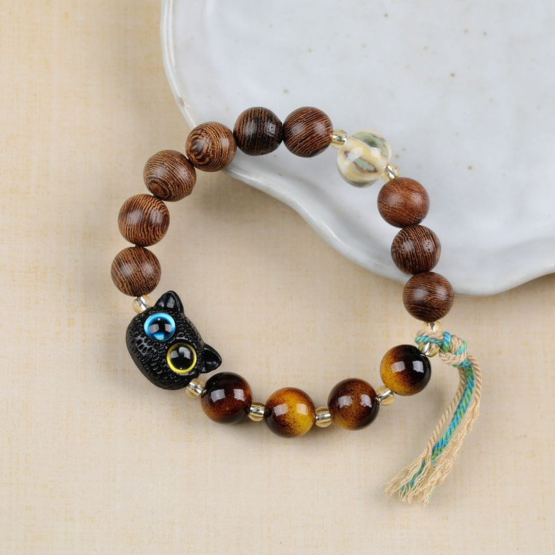 Jingde Zhen Cute Ceramic Beaded Bracelets For Women - Handmade Boho Bangles With Cartoon Charms, Perfect For Daily Wear & Gifting_voghion.com