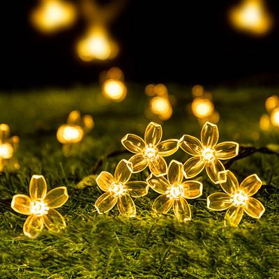 Kersenbloesem LED-lichtsnoer met batterij/USB-voeding - 3M 20LED's waterdichte binnenverlichting voor slaapkamer, kerst, feestdecoratie_voghion.com