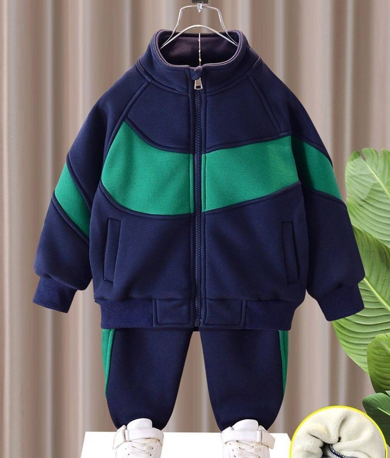 Boys' Velvet Two-Piece Suit - Soft Fleece Jacket & Pants Set For Toddlers & Kids (3-7 Years) - Warm & Stylish Casual Outfit_voghion.com