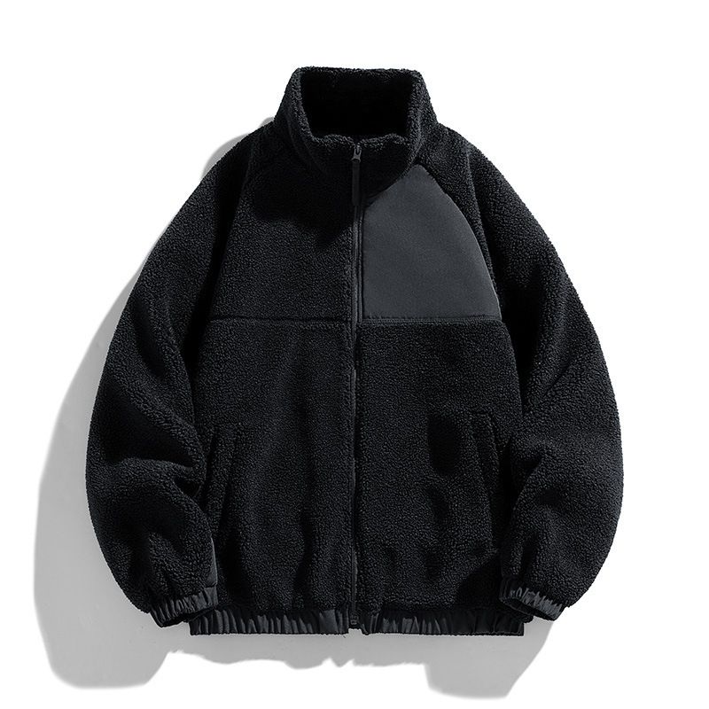 Giacca unisex con cerniera e fodera in pile – Cappotto invernale con cappuccio in sherpa 2024 (nero/grigio/kaki/oliva, vestibilità slim, poliestere antivento, taglie dalla S alla 3XL)_voghion.com