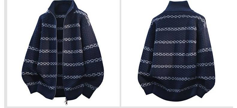 Maglione oversize da uomo con colletto a camicia - Pullover in maglia alla moda, vestibilità ampia, per autunno e inverno, abbigliamento casual minimalista in tinta unita_voghion.com