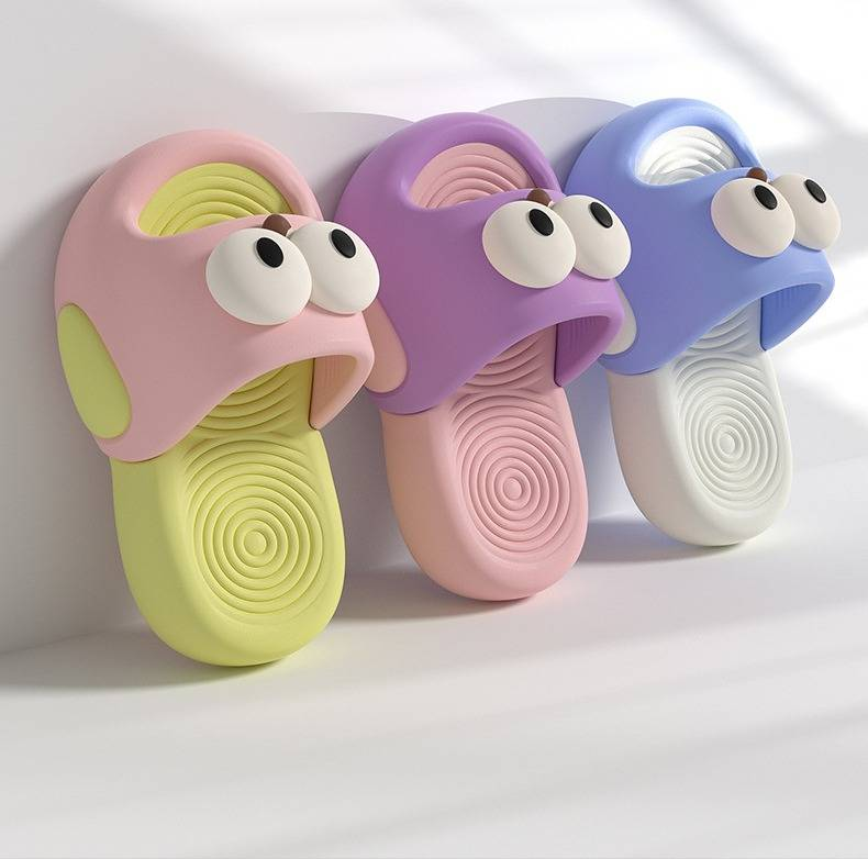 Sommerpantoffeln für Jungen mit niedlichen großen Augen – Dicke Sohle, rutschfest, atmungsaktiv, Unisex-Kindersandalen für drinnen und draußen (verschiedene Farben und Größen)_voghion.com