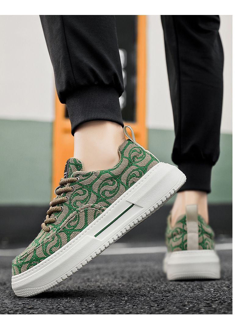 Herenschoenen nieuwe ademende canvas schoenen match kleur alle verhogen sport vrije tijd_voghion.com
