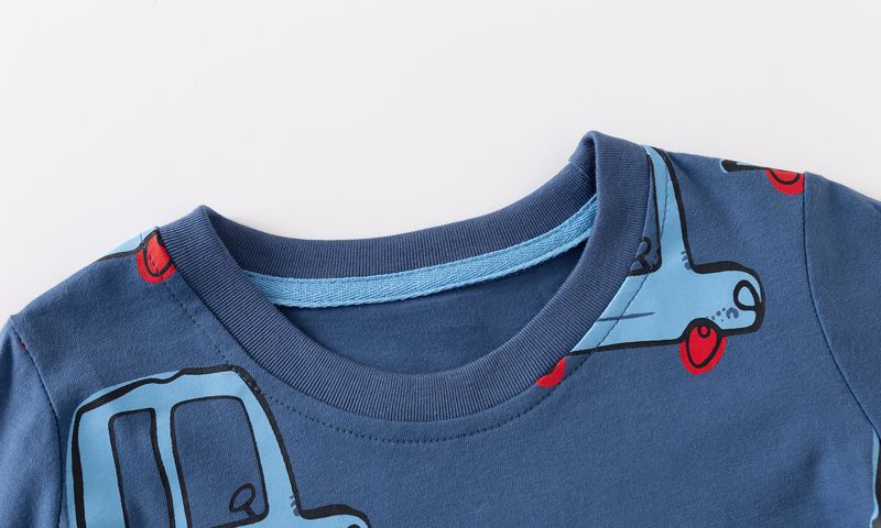 Ropa de casa para niños de manga larga, nueva primavera y otoño, trajes para niños y niñas, algodón, bonita excavadora, ropa de casa, traje de dos piezas_voghion.com