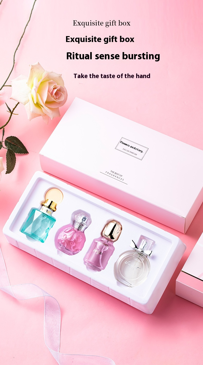 Neues Parfüm-Set in Geschenkbox für Damen, vierteilig, Blumenduft, anhaltender Duft, grenzüberschreitender Sonderverkauf_voghion.com