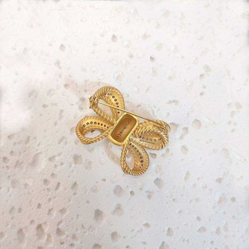 Gioielli unisex Moda pieno di diamanti fiocco spilla luce lusso atmosfera versatile fiocco orecchini_voghion.com