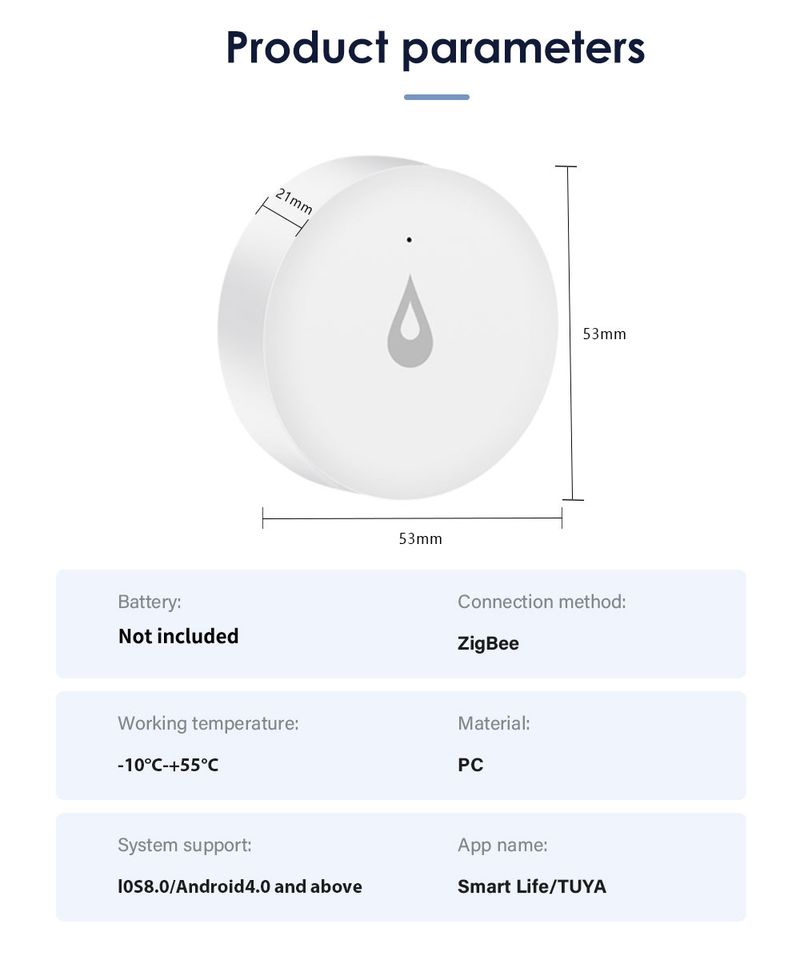 Meian 4PCS Tuya Leakage Detector ZigBee 3.0 Water Leak Detection Sensor Wifi Wireless Smart Home Security Alarm_voghion.com