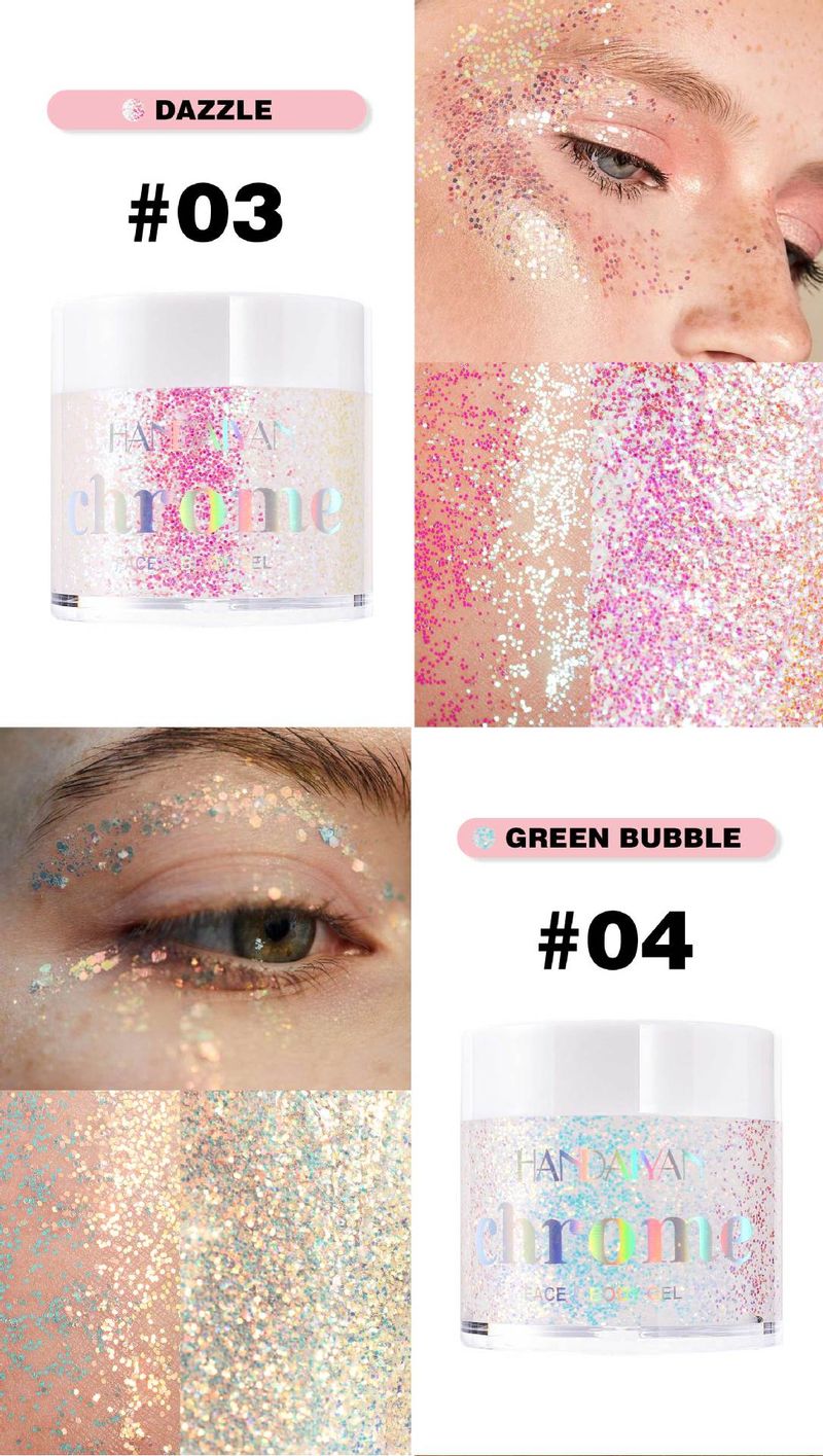 HANDAIYAN Glitter Gel Eyeshadow - Chameleon Shimmer, Sparkle Glitter, Perfect For Club, Stage & Party Makeup, Ins Style_voghion.com