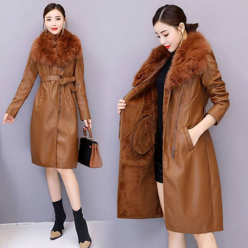 Frauen große kragen winter pelzmantel frauen plus fleece verdickt mittel_voghion.com
