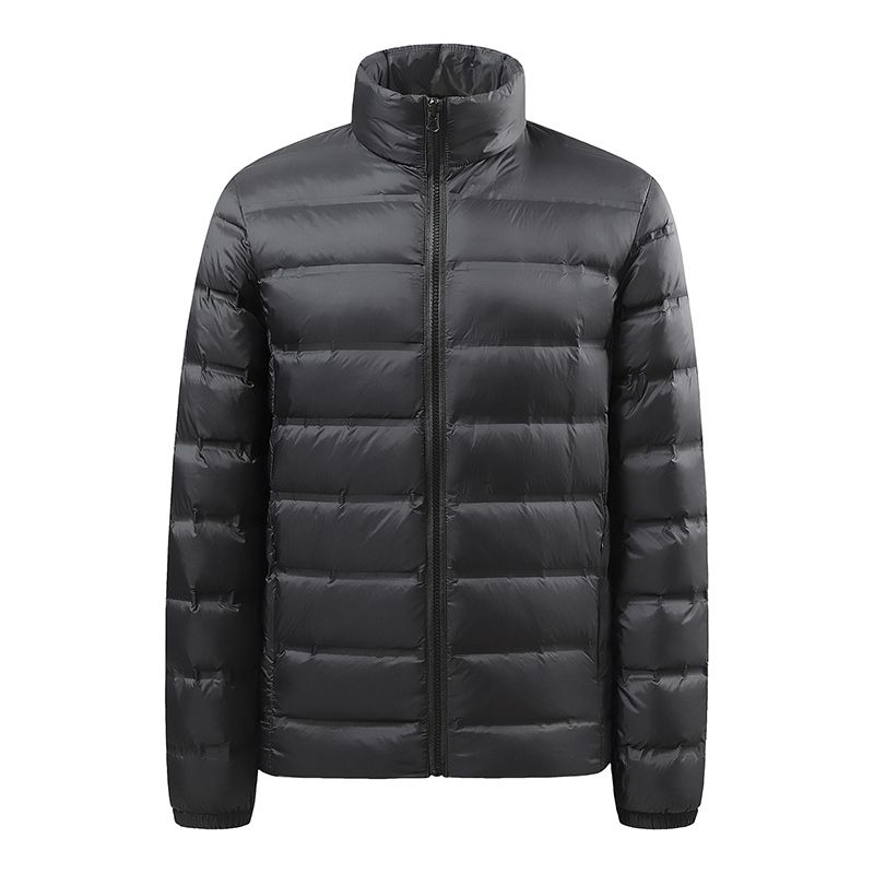 White Duck Down Ultra Light Thin Casual Coat New Feather Windbreaker Stand Collar Parka Men Puffer Jacket_voghion.com