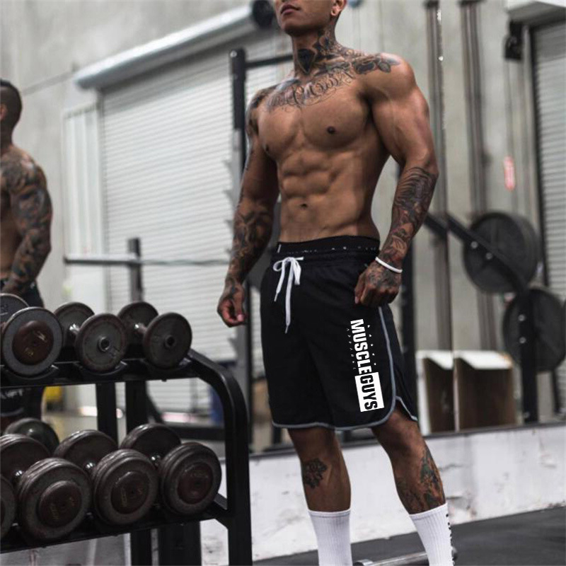 Fitness-Shorts, Herren-Sportshorts, atmungsaktive, schnell trocknende Basketball-Caprihose aus Mesh, Sommer-Lauf-Trainingshose_voghion.com
