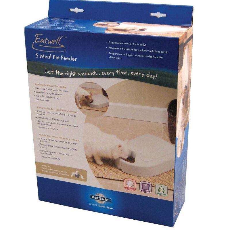 Eatwell 5 Meal Automatic Pet Feeder Dog/Cat 5 Day Programing Pfd11-13707_voghion.com