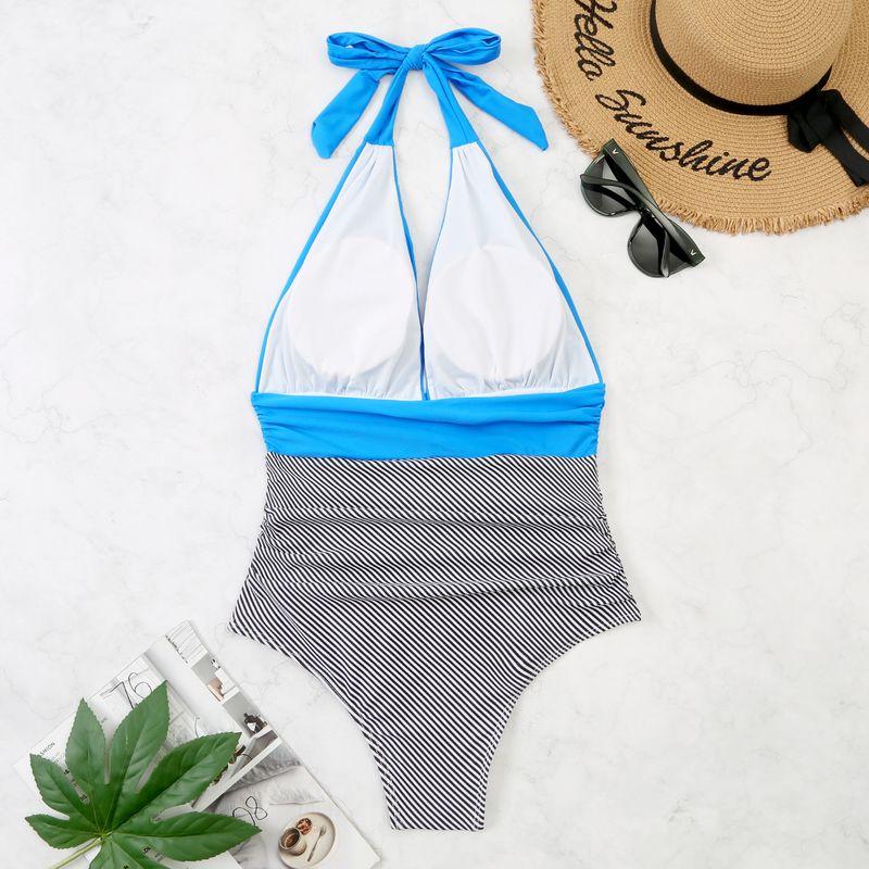 Kadınlar İçin Tek Parça Sırtı Açık Seksi Renk Uyumlu Çapraz Bikini_voghion.com