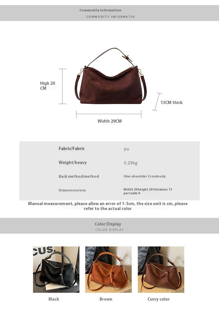 Sac à main mat, niche sous les bras pour femmes, nouveau sac fourre-tout à bandoulière simple d'hiver, sac à bandoulière en daim polyvalent_voghion.com