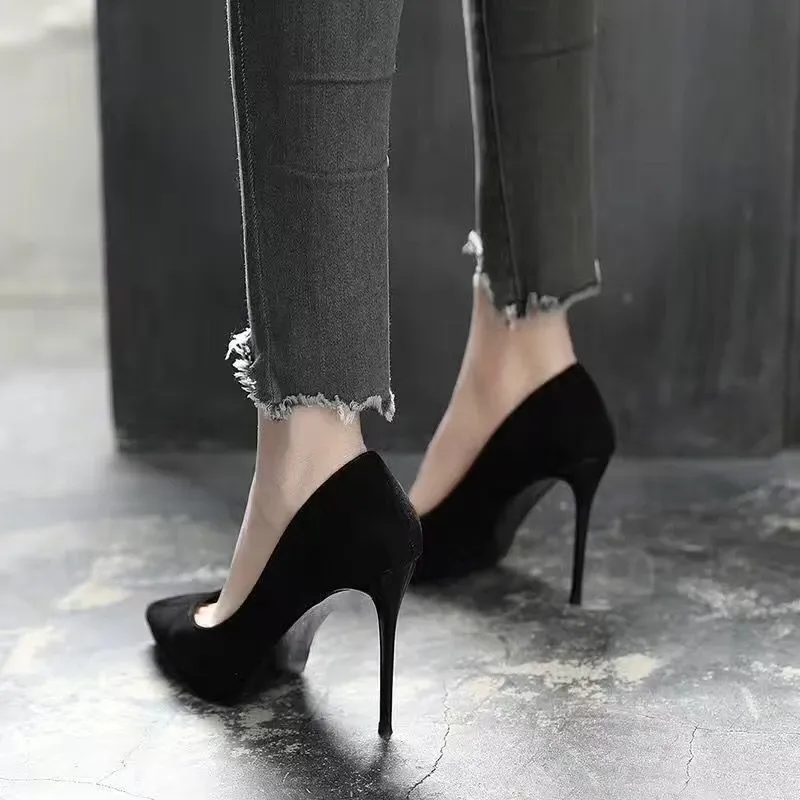 SHLIANG Femmes Escarpins Sexy En Daim Bout Pointu Talons Hauts Mode Bureau Stiletto Fête Noir Chaussures De Mariage Femmes Confort Femmes Chaussures Y0116_voghion.com
