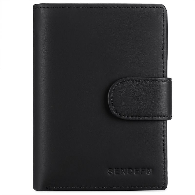 Men Short RFID Anti-Theft Genuine Leather Wallet Wind Color Block Coin Purse Wallet Men_voghion.com