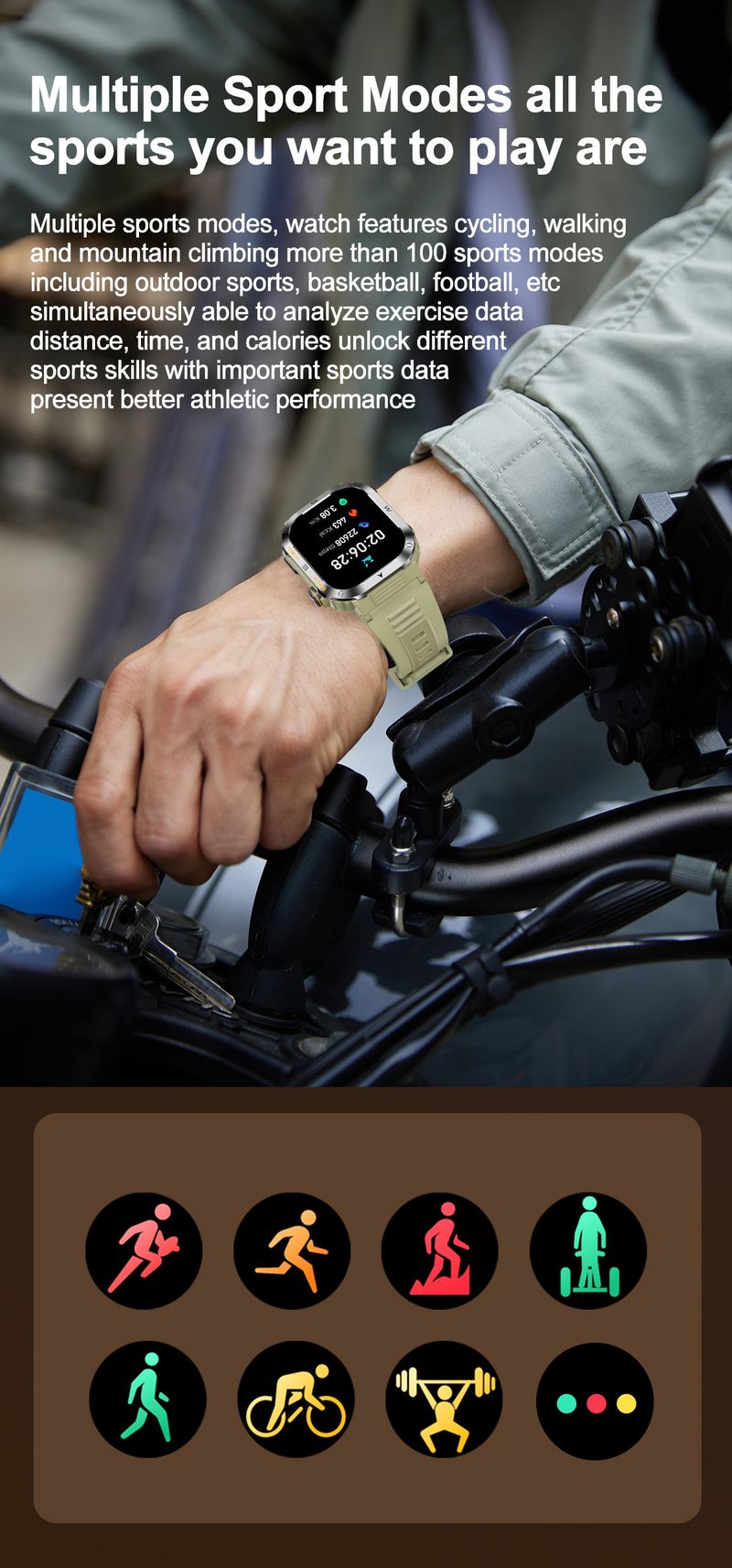 Bluetooth Arama, Kalp Atış Hızı Monitörü, Su Geçirmez Fitness Takip Cihazı ve Özelleştirilebilir Kadran Özellikli Çok Fonksiyonlu Erkek Akıllı Saati_voghion.com