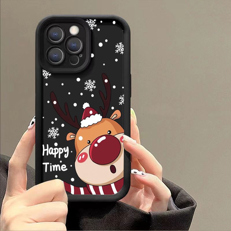 Christmas Elk Deer Print Graphic Phone Case For IPhone 17 16 Pro Cases For IPhone Air 16 15 14 13 12 11 Pro Max 16 15 14 Plus 13 Cover_voghion.com