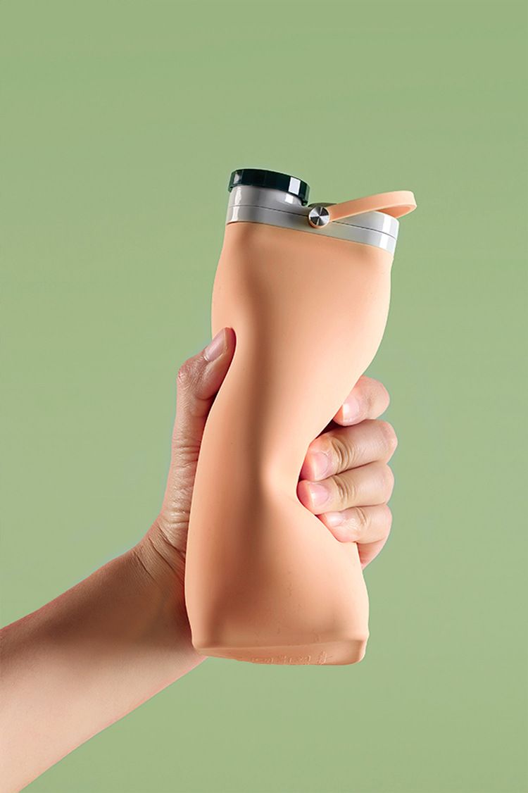 Gobelet à eau pliable en silicone portable pour sports de plein air, bouteille de lait de grande capacité, style nordique minimaliste, idéal pour les voyages_voghion.com