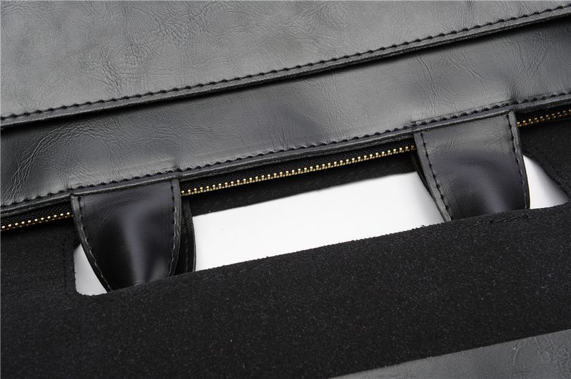Retro simple handbag, new Korean version men's bag shoulder messenger bag, trendy business computer file bag_voghion.com