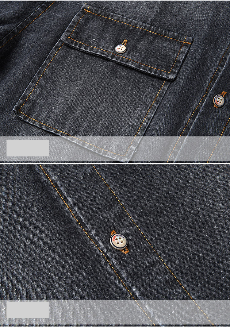 Nuova camicia di jeans casual da uomo con giacca in denim_voghion.com