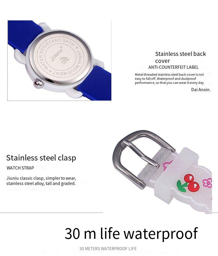 Children's watch Children's 3d silicone Student watch Cute cartoon waterproof quartz watch Primary school children's watch_voghion.com