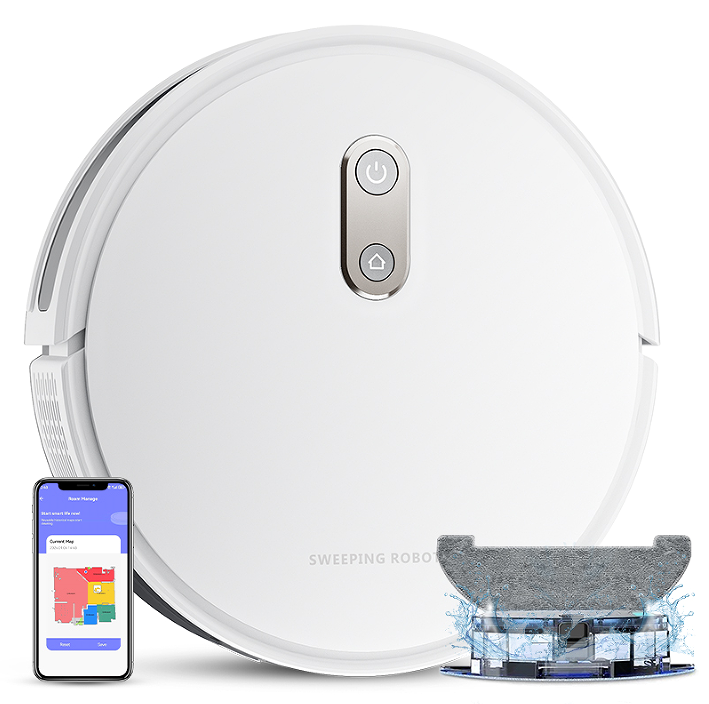 PSK10 otomatik temizleme süpürme robotu Wi-Fi bağlantısı otomatik şarj Alexa / APP ile uyumlu jiroskop navigasyon 2.5h 3000pa güçlü toz_voghion.com