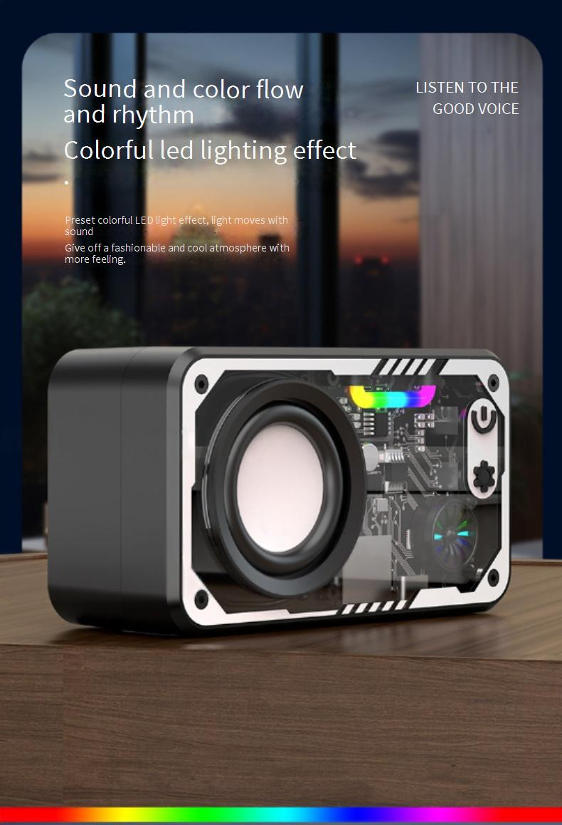 Altoparlanti portatili V1 Mecha Style Piccolo cannone in acciaio per esterni Portatile Net Celebrity Desktop Piccolo altoparlante multifunzione Subwoofer Suono_voghion.com