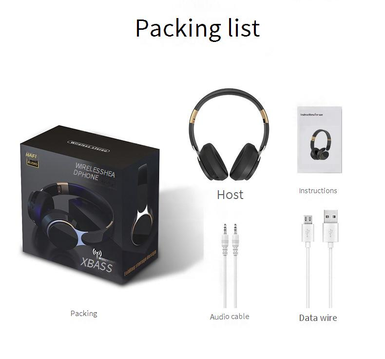 FG-07S Draadloze Bluetooth-hoofdtelefoon Over-ear Opvouwbare stereobasheadset met ingebouwde microfoon en TF-kaartsleuf voor sport_voghion.com