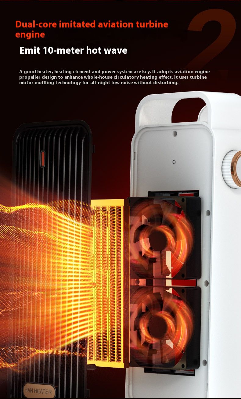 Aquecedor de ambiente cerâmico PTC de 1800 W com oscilação de 90°, proteção contra superaquecimento e tombamento, 2 configurações de velocidade para escritório doméstico (até 20㎡)_voghion.com