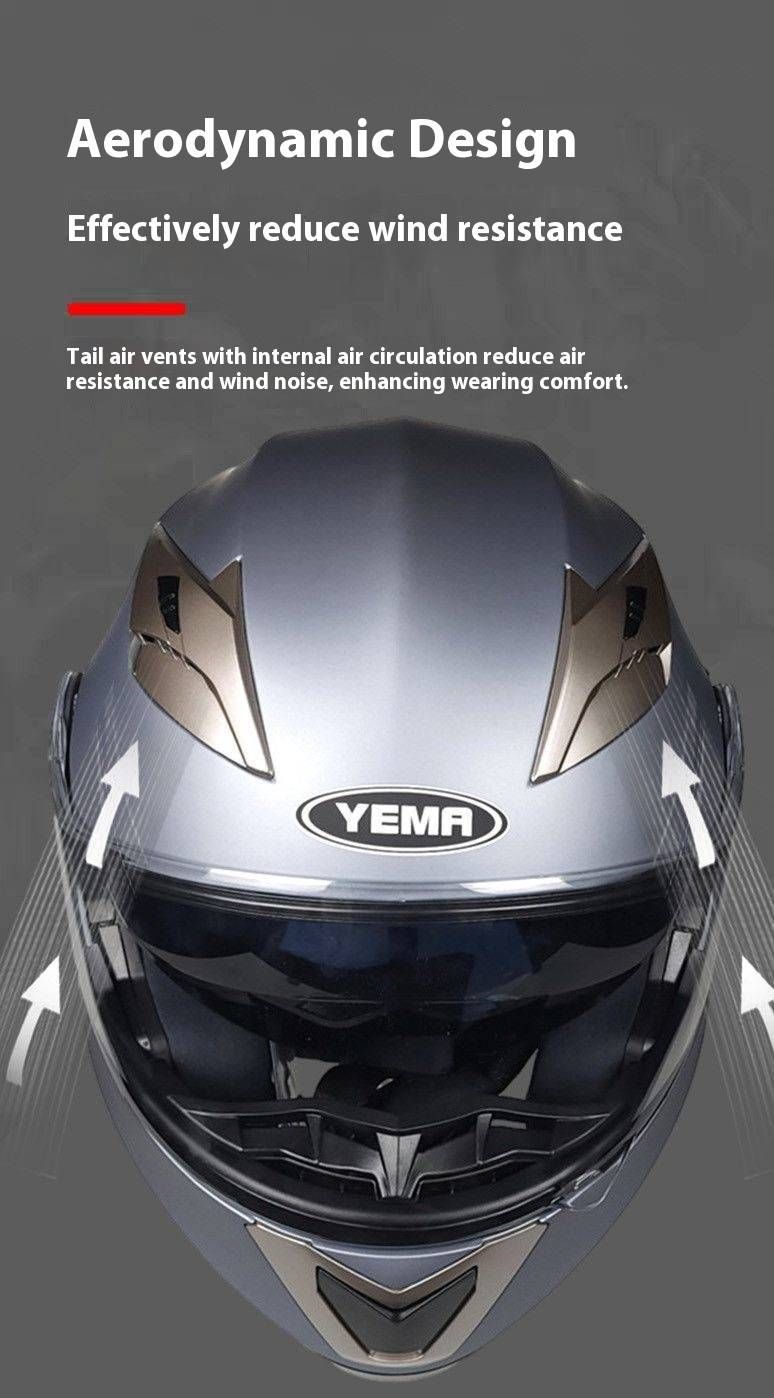 Motorcycle Helmet ABS Full Face Flip Up Helmet With 3C Certification For Men & Women, All-Season Riding, XL/XXL_voghion.com