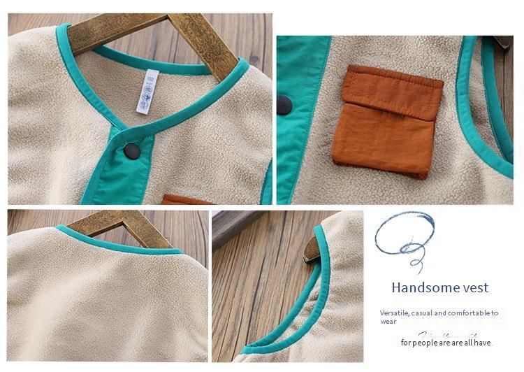 Boys Fleece Vest For Big Kids - Soft Camo Pattern Warm Sleeveless Jacket, Lightweight Polyester Layering Piece For School & Outdoor_voghion.com