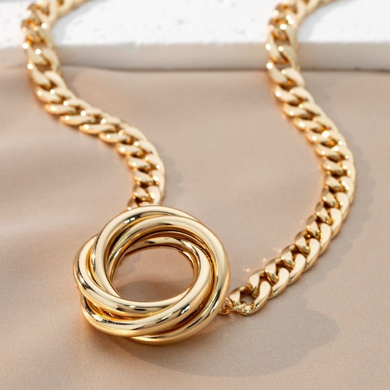 Stile semplice, moda, tendenza dolce, collana, braccialetto, femminilità, set di gioielli geometrici Fried Dough Twists_voghion.com