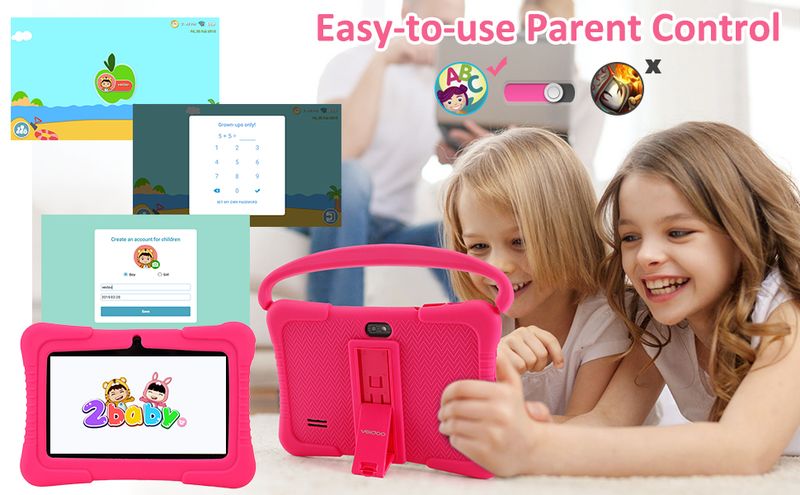 10-Zoll-Tablet-PC für Kinder, Touchscreen, Animation, Android 10, GPS, WiFi vorinstalliert, mit Lern-Apps_voghion.com