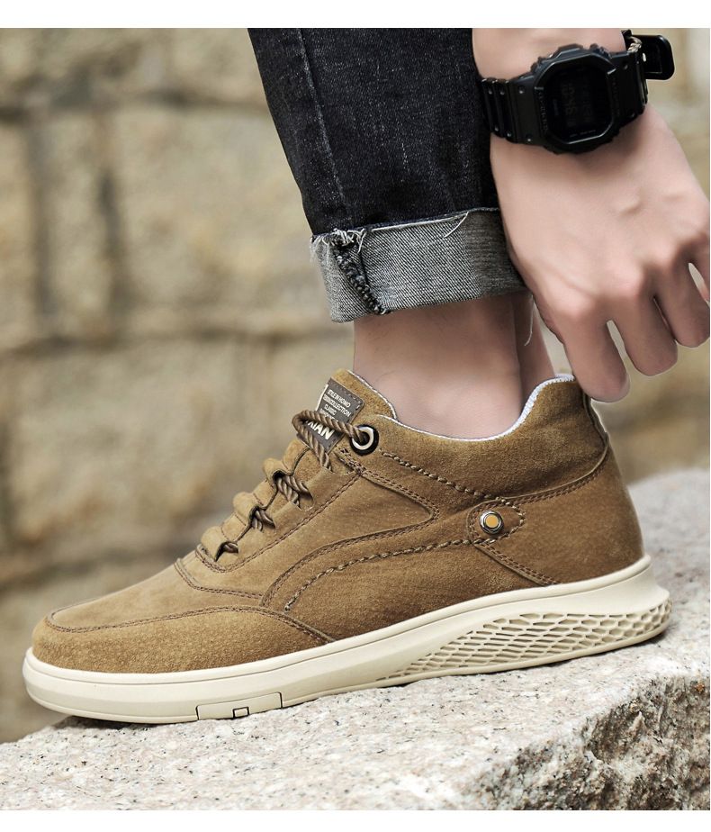 Scarpe casual da uomo in pelle di maiale retrò con rialzo invisibile per uomo_voghion.com