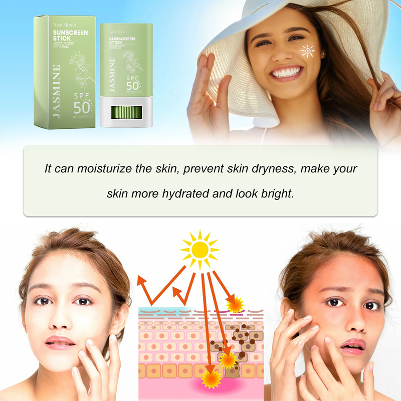 Sonnenschutz für Gesicht und Körper, Anti-Aging, Anti-Ultraviolett, Schutzcreme für die Haut im Freien, aufhellend, erfrischend, nicht fettend, tragbarer Sonnenschutzstift_voghion.com