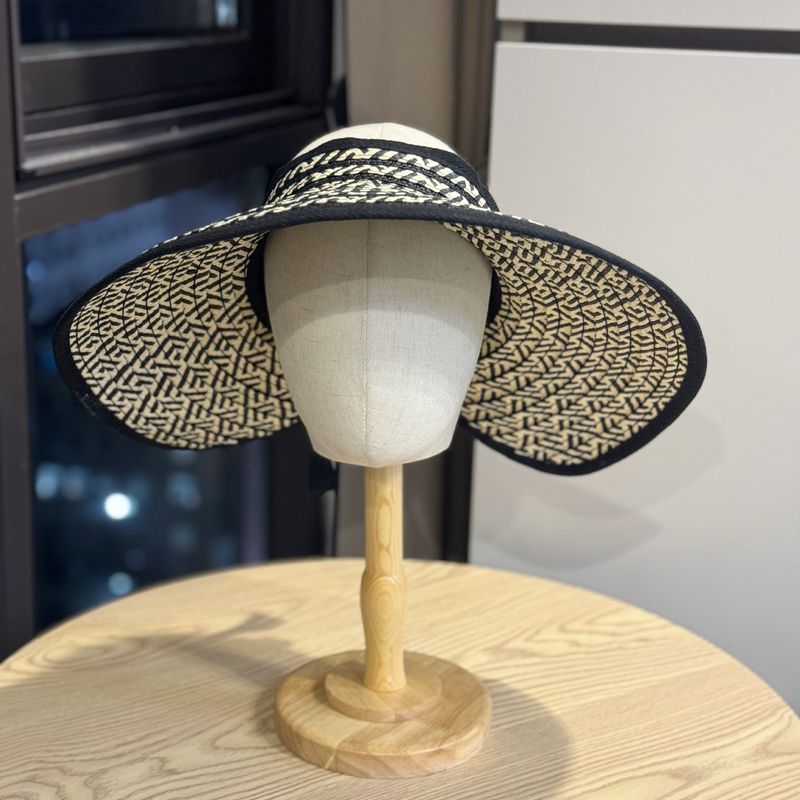 Chapéu de palha dobrável para férias na praia, para mulheres, novo chapéu de sol com aba larga, verão 2024_voghion.com