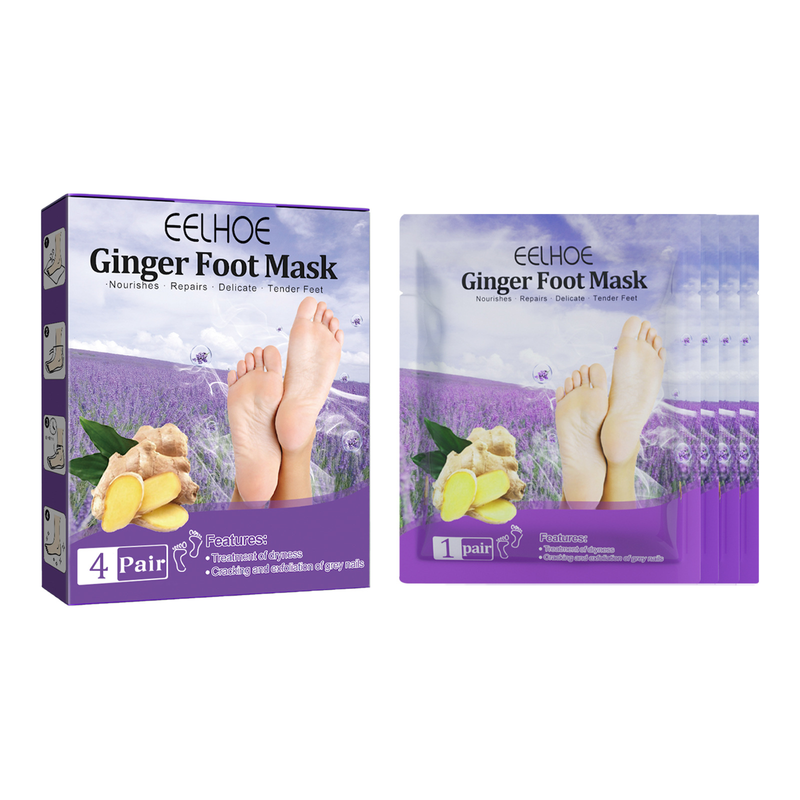 Mascarilla de jengibre para pies secos y agrietados, exfoliante y eliminador de piel muerta, hidratante y nutritiva._voghion.com