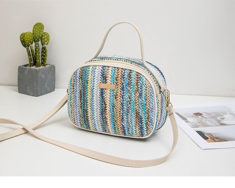 Women's Bag New Ladies Bag Straw Colored Hand Held Sequined Ladies Messenger Bag_voghion.com