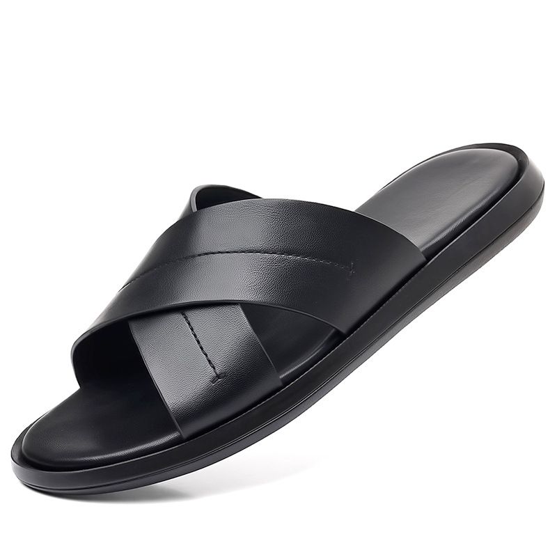 Sommer 2025: Neue modische und trendige einteilige Anti-Rutsch-Sandalen aus Leder für Herren_voghion.com