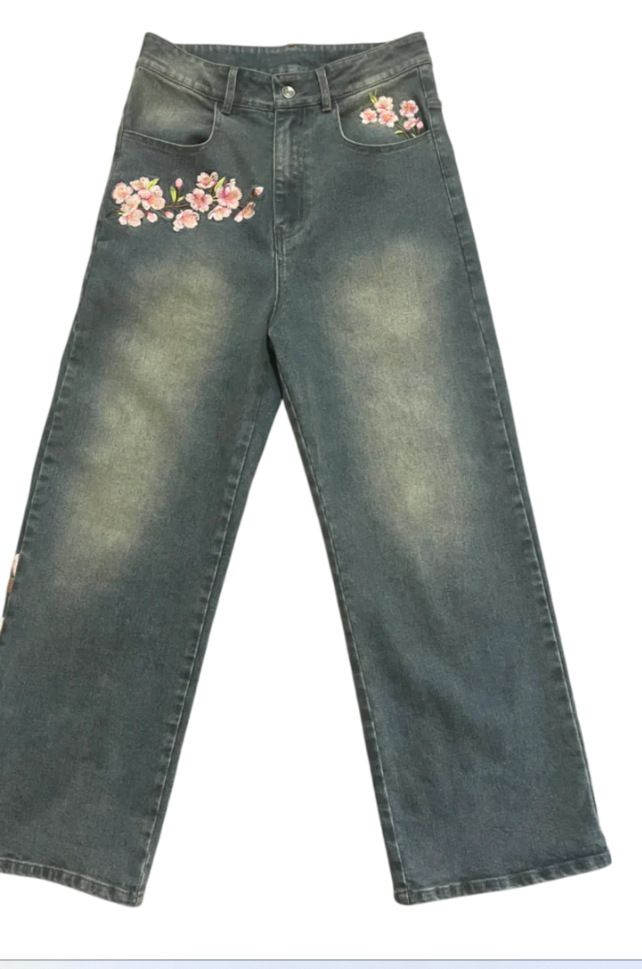 Herrenbekleidung Blaue Jeans mit weitem Bein Frühling Slim Soft Denim Hochwertige elastische gerade bodenlange Hose_voghion.com