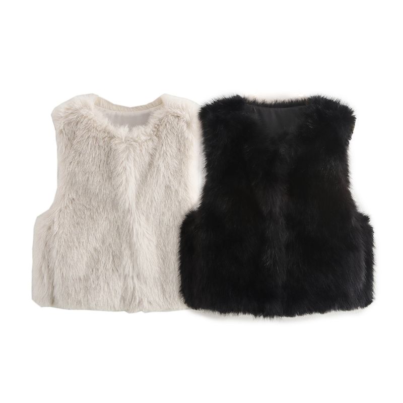 Herfst Nieuwe Stijl Bont Effect Kort Vest 1255799_voghion.com