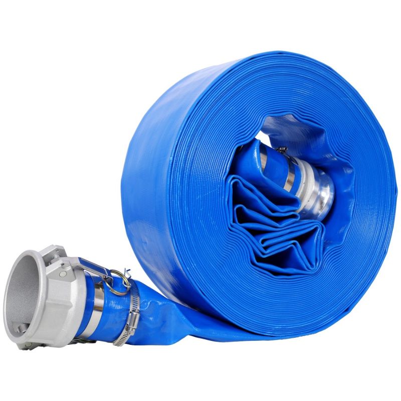 Drain Lay Clea Blue Duty Pump Discharge Hose Hoses Reinforced Pool For PVC Backwash Water 3X100FT Pools Swimming Flat Heavy And_voghion.com