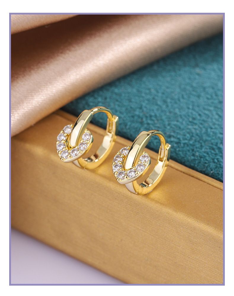 Orecchini stile INS orecchini semplici orecchini a forma di cuore orecchini con diamanti temperamento di nicchia gioielli per le orecchie_voghion.com