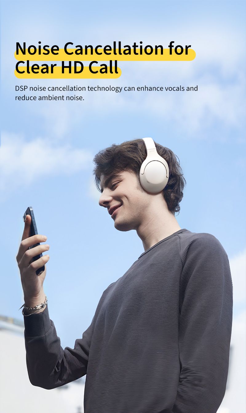 QCY H3 Lite ANC Wireless/Wired Headphones Bluetooth 5.3 Foldable Over Ear Headset HIFI Sound 60H Playtime Earphones Dual_voghion.com