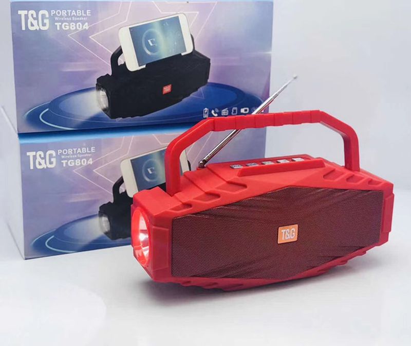 TG804 vezeték nélküli Bluetooth hangszóró, antenna, rádió, LED zseblámpa, hordozható kültéri hangzású mélynyomó_voghion.com