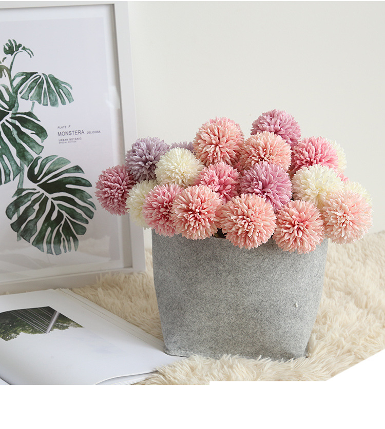 Simulazione di fiore di tarassaco con testa singola, fiore di pallina spinosa, fiore da tenere in mano, fiore da strada, parete di piombo_voghion.com