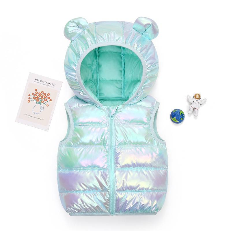 Abbigliamento per bambini 2024 nuovi autunnali e invernali giacche in piumino di cotone per bambini e bambine gilet con cappuccio in piumino abbigliamento esterno per bambini gilet_voghion.com