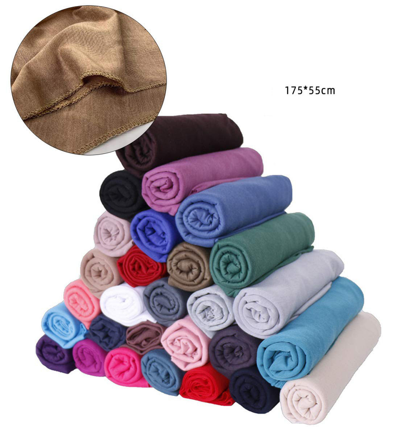 Muslim hat Solid color ethnic style bandana fashion shawls popular multi-color milk silk bandana hats_voghion.com